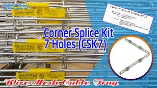 BESTRAY I Wire Mesh Cable Tray I Corner Splice Kit 7 Holes CSK7