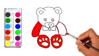 How to draw teddy bear|draw and color teddy bear|SS colour
