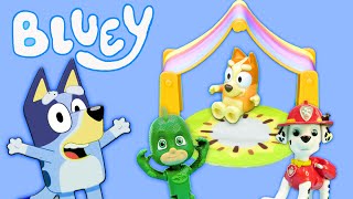 Bluey has a silly adventure with PJ Masks and Paw Patrol