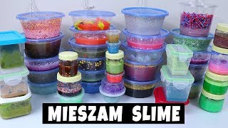 MIESZAM WSZYSTKIE SLIME - Gigant slime! Stare i zepsute slime 😷