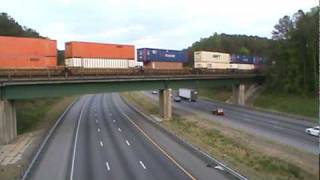 CSX northbound intermodal train Q128 crossing I-75 in Acworth,GA