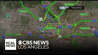 A look at Los Angeles traffic maps for Friday’s event-packed night