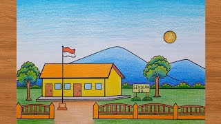 How to Draw a School (Easy for Beginners) Drawing a School