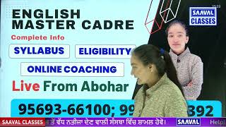 Master Cadre English-2025 | Complete Details | SAAVAL CLASSES, Abohar | M: 95693-66100