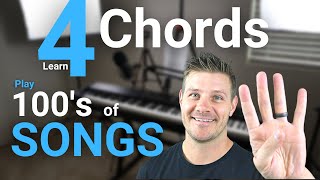 Learn 4 Chords - Play 100's of WORSHIP songs! 5 examples [EASY LESSON]