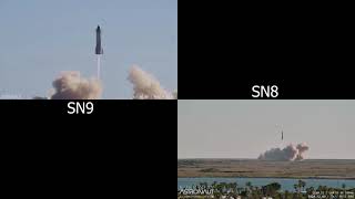 SpaceX Starship SN8 vs SN9