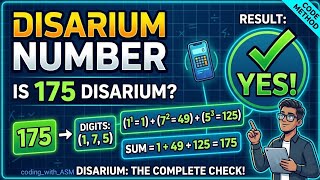 How to check whether a number is Disarium number or not?