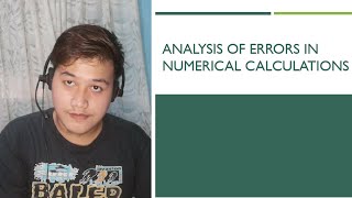 Lesson 2 - Analysis of Errors in Numerical Calculations | N&SC