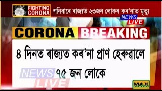 ৰাজ্যৰ চৌদিশে এতিয়া কৰ’নাৰ মৃত্যুৰ কিৰিল। বিগত ৪ দিনত ৰাজ্যখনত কৰ’নাত প্ৰাণ হেৰুৱালে ৭৫ জন লোকে।