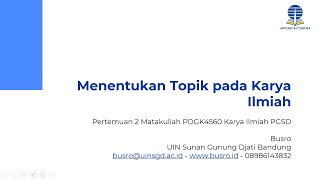 Menentukan Topik Penelitian