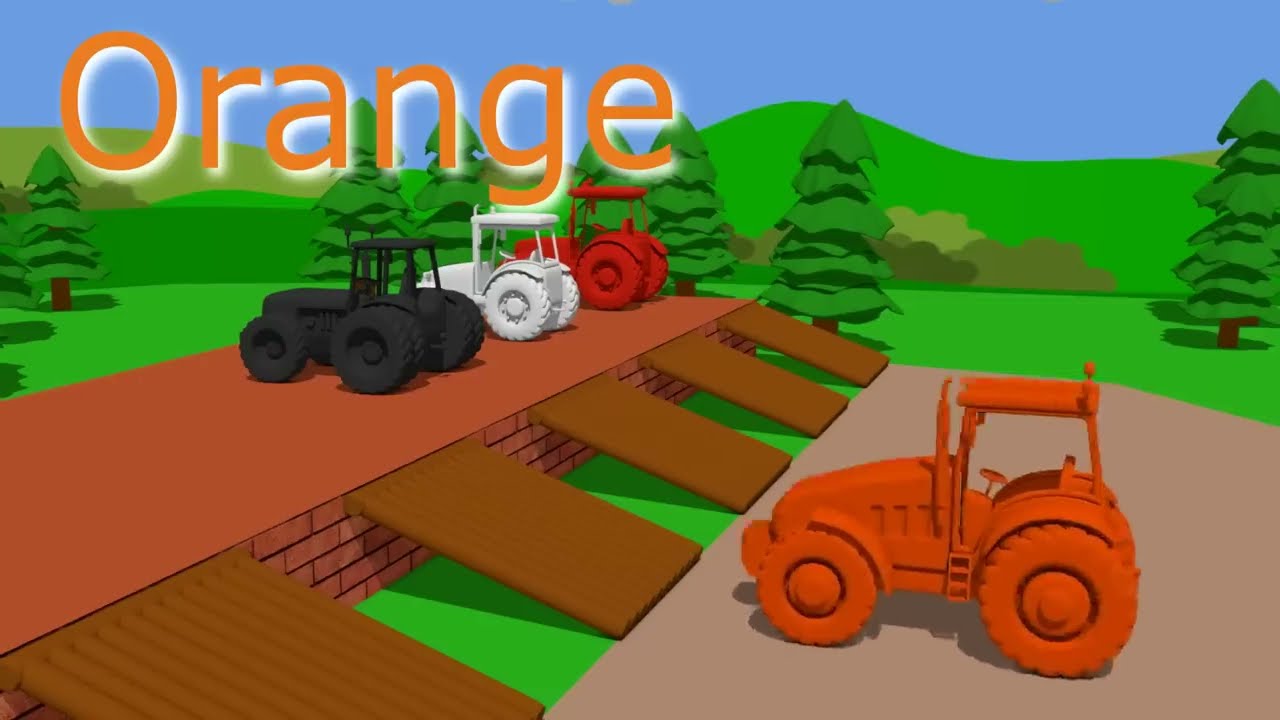 Learn Colors With Tractor Cartoon Animation For Kids And Babies