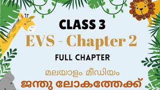 CLASS 3|EVS|CHAPTER 2|FULL CHAPTER|ജന്തു ലോകത്തേക്ക്|MALAYALAM MEDIUM|NEW TEXT BOOK|SCERT