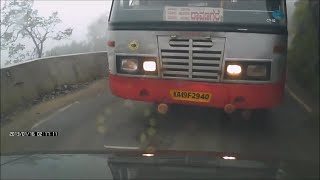 Almost got hit by a bus!!  Charmadi Ghat Drive