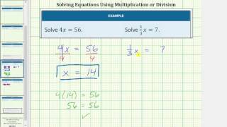 Solving One Step Equations Using Multiplication and Division (Basic)