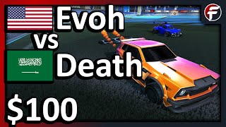 Evoh vs Death (Rank 2 ME) | $100 Rocket League 1v1 Showmatch
