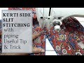 How To Sew  Dress Side Slit ❤️ Dress Side Slit Stitching With Piping Useful Sewing Tip & Trick