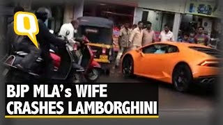 The Quint: BJP MLA’s Wife Slams Brand New Lamborghini Into an Auto in Mumbai