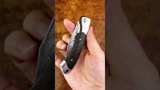 Slip Joint Damasteel Pocket Knife with Carbon Fiber  #edc #knifegallery