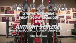 Ohio State Football:  Front Squat Strength Training Technique ANTHONY SCHLEGEL