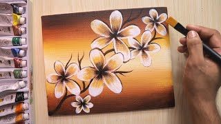 Acrylic painting for beginners of beautiful and simple flowers