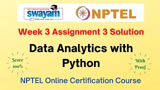 Data Analytics with Python Week 3 Assignment 3 Solution| NPTEL | Swayam | Jan-Jul 2023