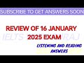 16 january 2025 ielts exam review with reading and listening answers january ielts prediction