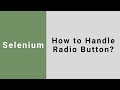 How to Interact with Radio Button in Selenium?