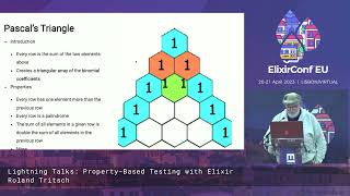 An Introduction to Property Based Testing. Lightning talk by Roland Tritsch | ElixirConf EU 2023