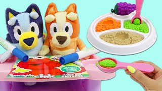Feeding Bluey & Bingo Healthy Meal Lunch Time & Learning with Sesame Street Imagine Ink Coloring!