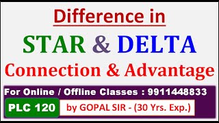 DIFFERANCE IN STAR & DELTA CONNECTION | ADVANTAGE OF DELTA & STAR IN HINDI By GOPAL SIR | P120