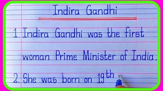 10 Lines on Indira Gandhi in English Essay Writing/Indira Gandhi 10 Lines in English Essay