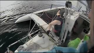 Purjehduskilpailu/Sailing/Yacht Race Trimaran Farrier F-31 15.6.2016 1/Q (HeadCam)