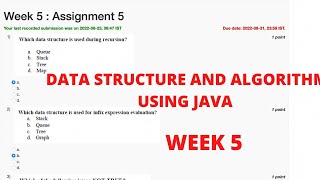 Data Structure And Algorithms Using Java || Assignment -5 || 100% CORRECT ANSWERS