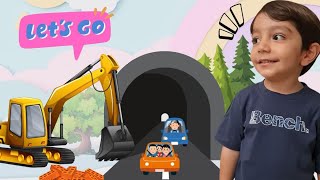 Kiba \u0026 Toy Cars Build a Tunnel! 🚧🚜 | Fun Learning for Kids\