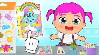 BABIES ALEX AND LILY 📚 How to decorate a student planner