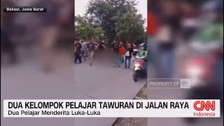 Dua Kelompok Pelajar Tawuran di Jalan Raya Bekasi