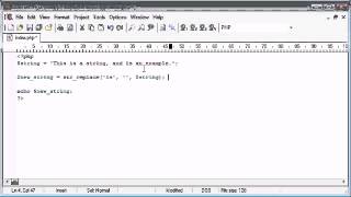 Beginner PHP Tutorial 51 String Functions Replacing Predefined Part of a String