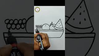 Fruit basket drawing #youtubeshorts