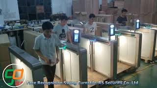 Face Recognition Glass Turnstile,Slim Door,Speed Gate,Swing Barrier Facotry From RS Security Co.