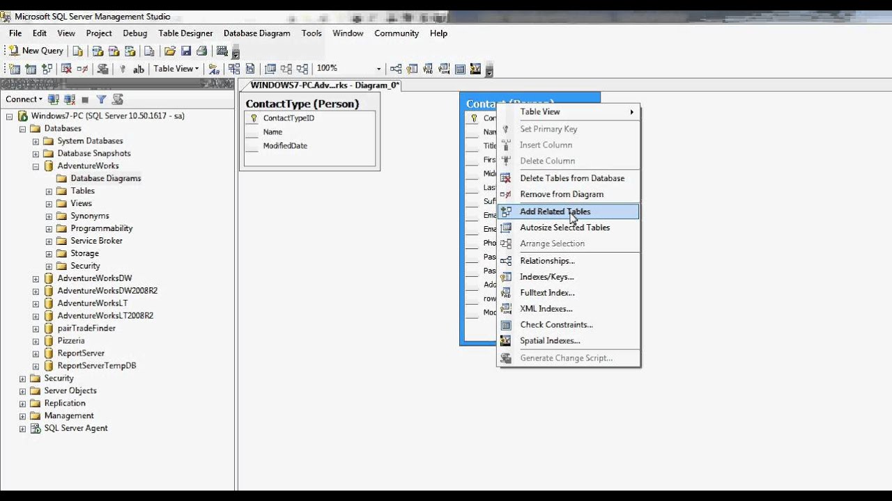 How To View Database Diagram In Sql Server Management Studio