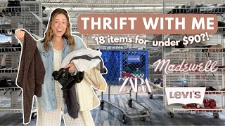 Thrifting on a $100 Budget | Thrift With Me |  Thrift Haul Try On