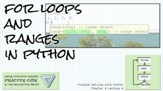 Counting (for) loops and the range function Problem Solving w/Python Ch 4 Lecture 4
