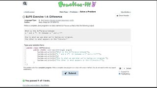 Java Practice-it Introduction to Java Programming | Exercise 1.4 Difference