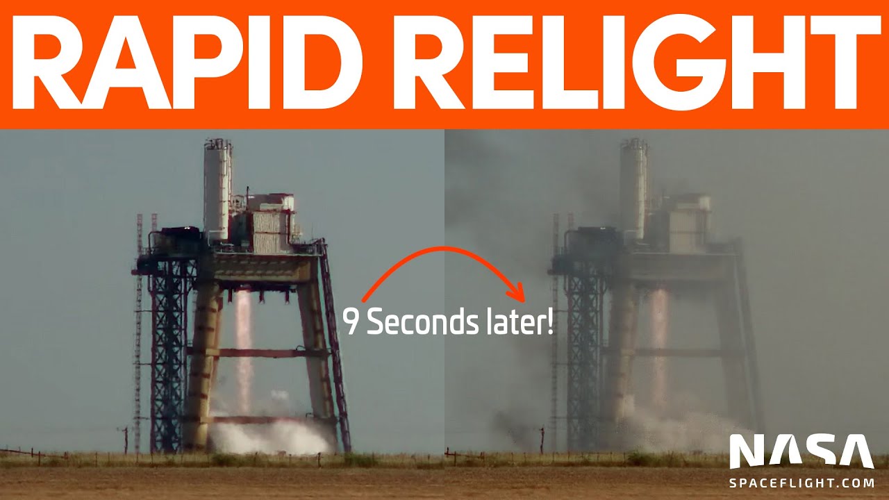 Spacex Tests Raptor Engine Rapid Relight Youtube