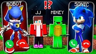 Why Super SONIC vs Robot SONIC CALLING at 3am to JJ and MIKEY ? - in Minecraft Maizen