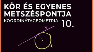 Egyenes és kör metszéspontja | Koordinátageometria 10.