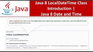 Java 8 LocalDateTime Class Introduction | Java 8 Date and Time | Java Date and Time