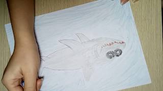 Drawing for beginner | How to draw a shark | #stayhome #killtime