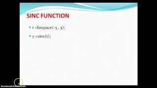 Matlab Program for Sinc Waveform