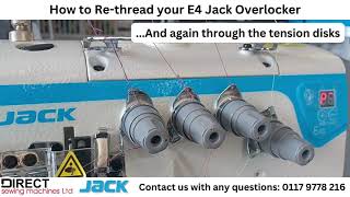 How to thread the Jack E4 industrial overlocker